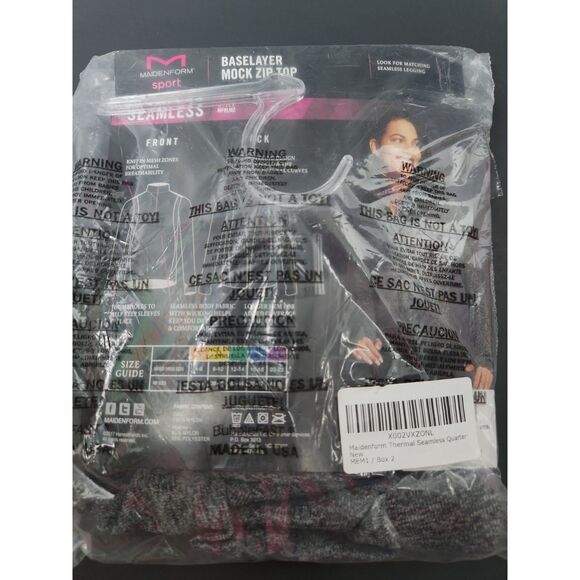 New Maidenform Sport Thermal Seamless Mock Zip Top Women’s M Winter Outdoor Warm - Picture 4 of 4